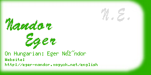 nandor eger business card